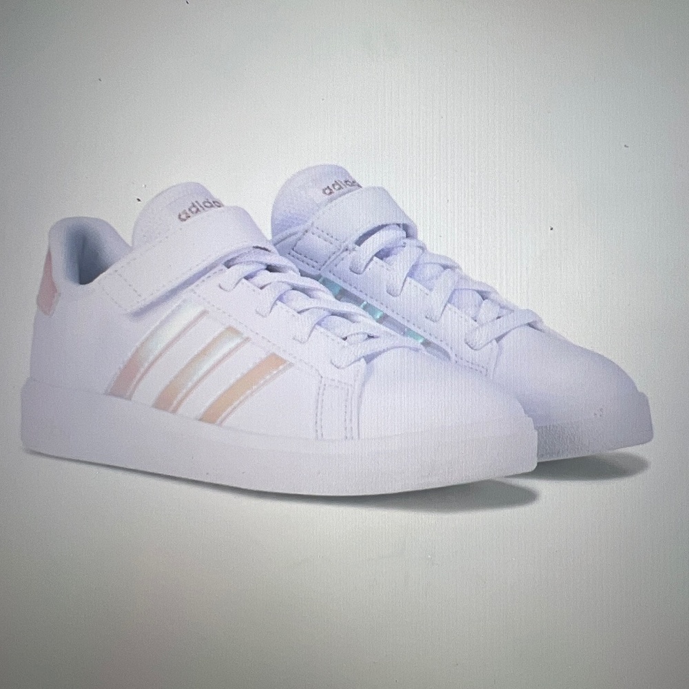 Girls Adidas Grand Court K White Size 11
